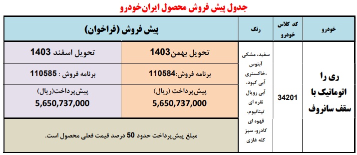 فروش محصول جدید ایران خودرو از امروز آغاز شد+ قیمت