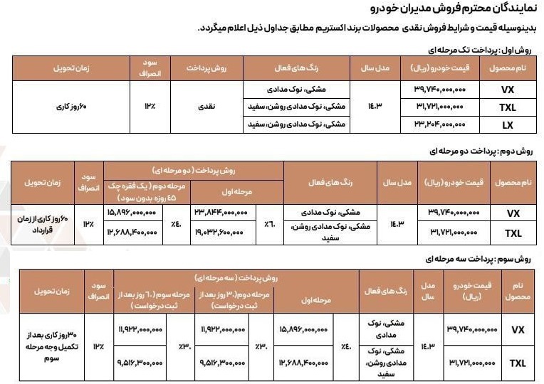 فروش جدید فروش محصولات اکستریم ویژه آبان آغاز شد+ قیمت