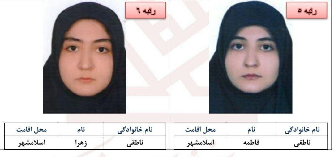 رتبه ۵ و ۶ کنکور انسانی ۱۴۰۴ دو قلو هستند+عکس رتبه ۵ و ۶ کنکور انسانی ۱۴۰۴ دو قلو هستند+عکس