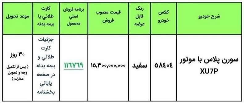 فروش فوری سورن پلاس بدون قرعه کشی آغاز شد+ قیمت