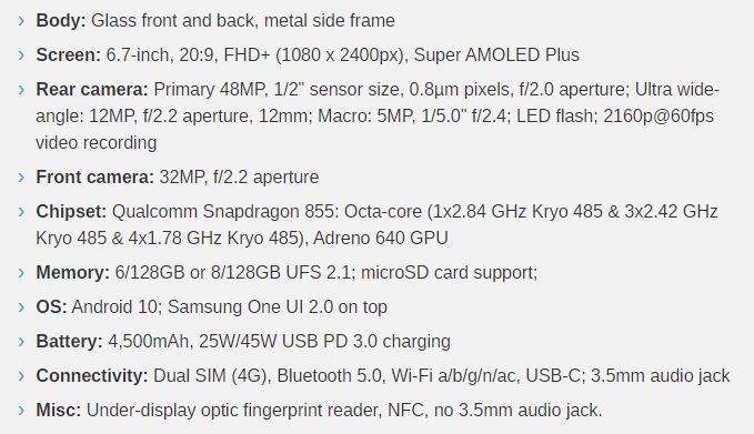 همه چیز درباره GALAXY S10 LITE