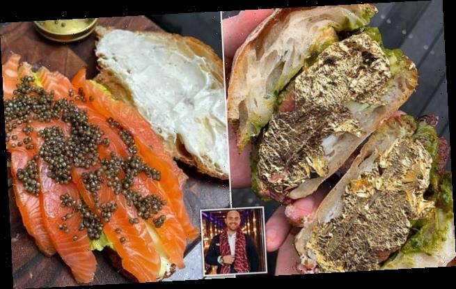  ساندویچ استیک با ورقه‌های طلا