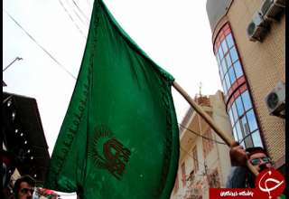 پرچم حرم امام رضا (ع) در نجف + تصاویر 