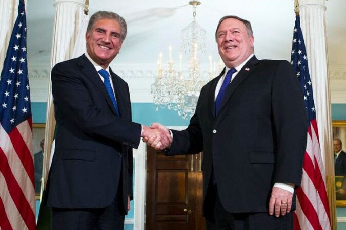 وزیر امور خارجه پاکستان در دیدار با پمپئو: ایران خواهان کاهش تنش‌هاست
