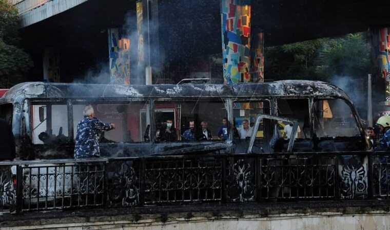 انفجار تروریستی در مسیر یک اتوبوس در دمشق