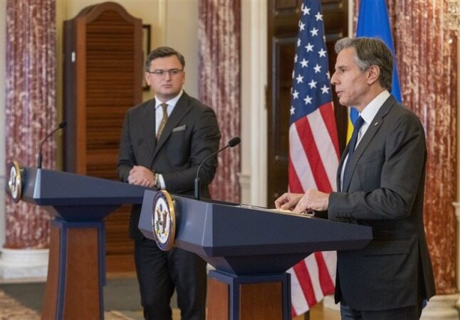 کنفرانس خبری وزیران خارجه اوکراین و آمریکا