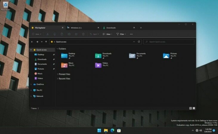 مایکروسافت در حال آزمایش نمایش تب‌ها در File Explorer ویندوز 11 است
