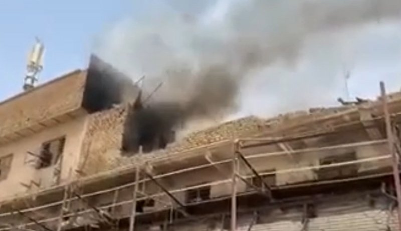 ویدئویی از وقوع آتش‌سوزی بزرگ در کربلا