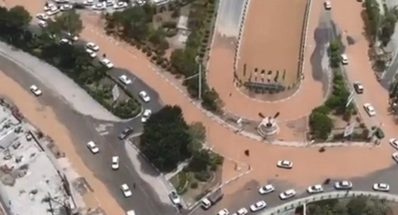 ویدیویی دیده نشده از تصویر هوایی سیل در یزد!