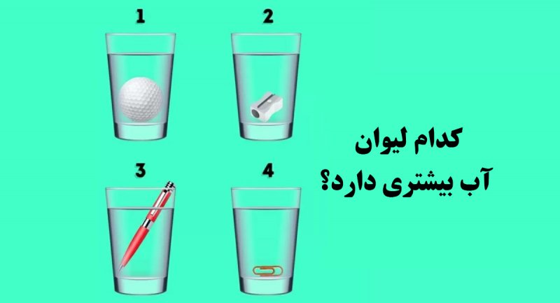 تست هوش؛ کدام لیوان آب بیشتری دارد؟