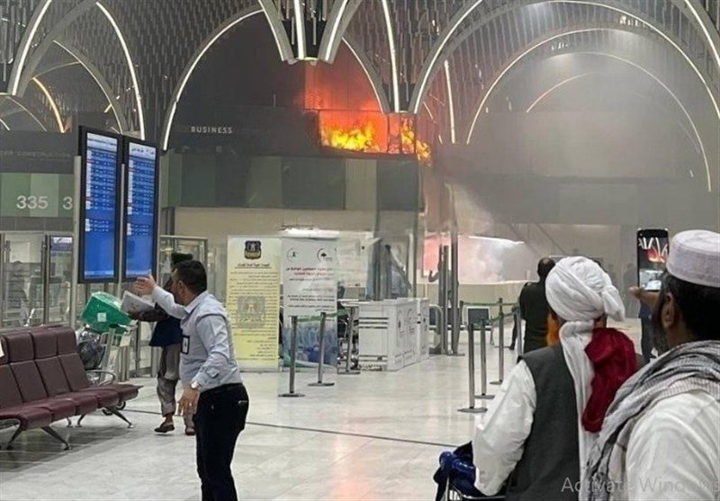 دومین آتش‌سوزی در فرودگاه بغداد در کمتر از 48 ساعت+ فیلم
