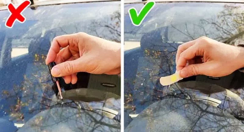 بر روی ترک‌های شیشه خودرو چسب زخم بزنید!
