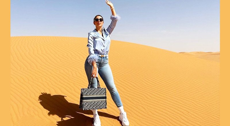 خوشگذرانی نامزد رونالدو در صحرای عربستان + تصاویر