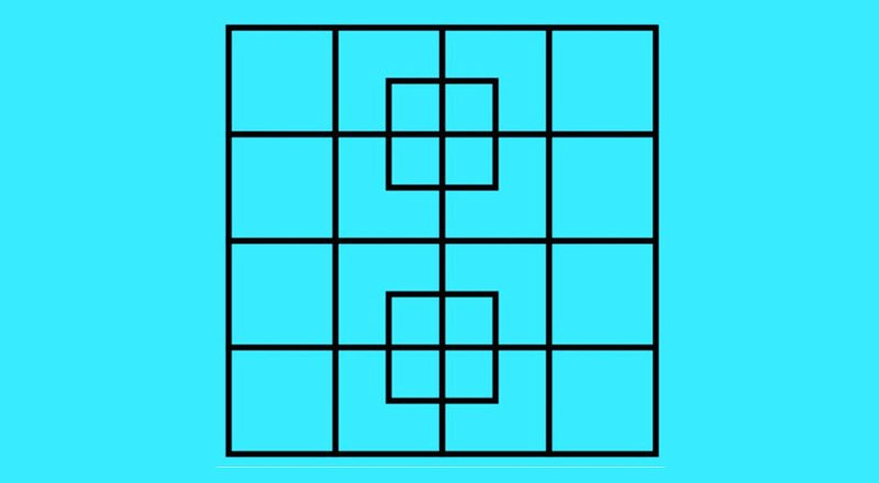 باهوش ترین افراد هم نمی توانند تعداد دقیق مربع ها را پیدا کنند؟ + پاسخ