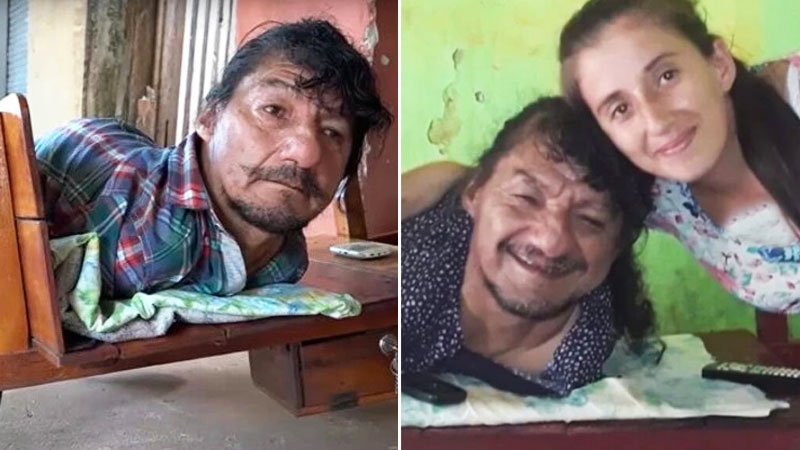 داستان مردی که بدون دست و پا دو دخترش را به تنهایی بزرگ کرد + تصاویر