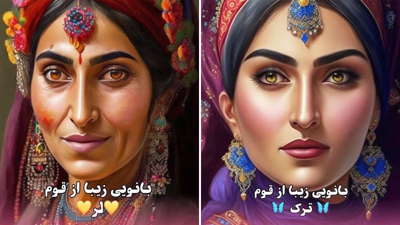 بانوان زیبای اقوام ایرانی از دید هوش مصنوعی! + تصاویر