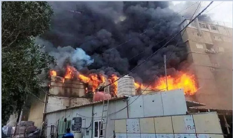 آتش‌سوزی در هتل محل اقامت زائران ایرانی در نجف + فیلم