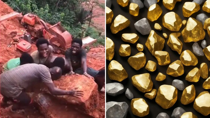 بزرگترین سنگ طلای دنیا در غنا کشف شد+ فیلم