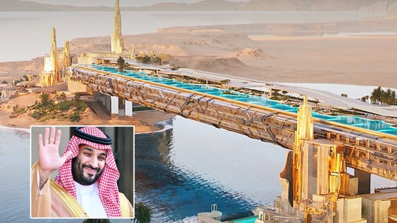 بن سلمان ساخت بزرگ‌ترین استخر معلق جهان را آغاز کرد+ تصاویر