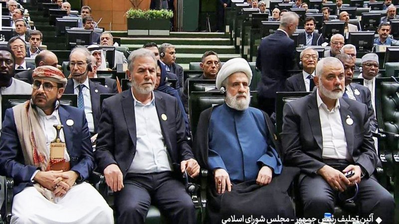 آخرین تصاویر اسماعیل هنیه در دیدار با پزشکیان و مراسم تحلیف در صحن مجلس + عکس