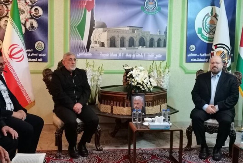 حضور سردار قاآنی در دفتر حماس در تهران + فیلم