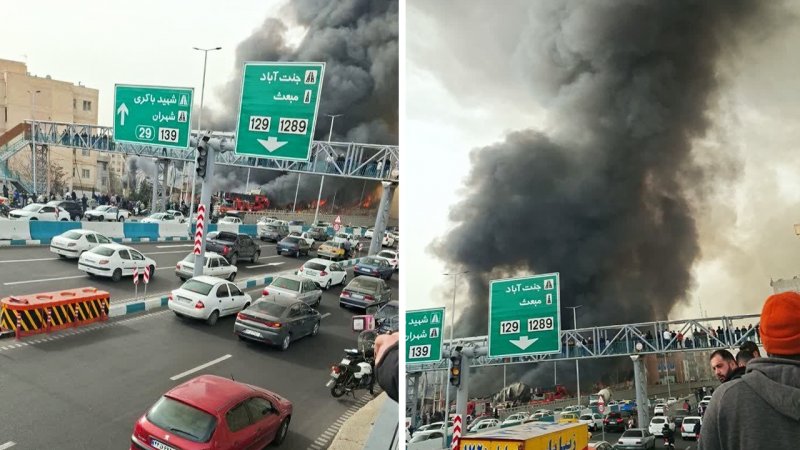 آتش‌سوزی گسترده در جنت‌آباد تهران / تعداد مصدومان یا فوتی‌ها هنوز مشخص نیست