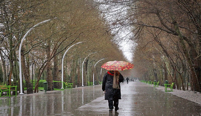 بارش باران و برف در ۲۰ استان