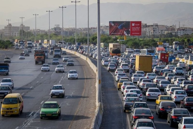 ترافیک سنگین در آزادراه قزوین - کرج - تهران