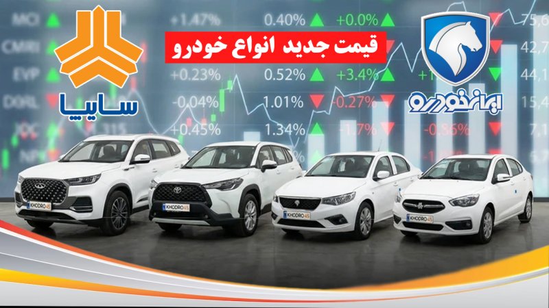 شیب تغییر قیمت خودرو تند شد/ آخرین قیمت سمند، پژو، ری‌را، اطلس و تارا + جدول